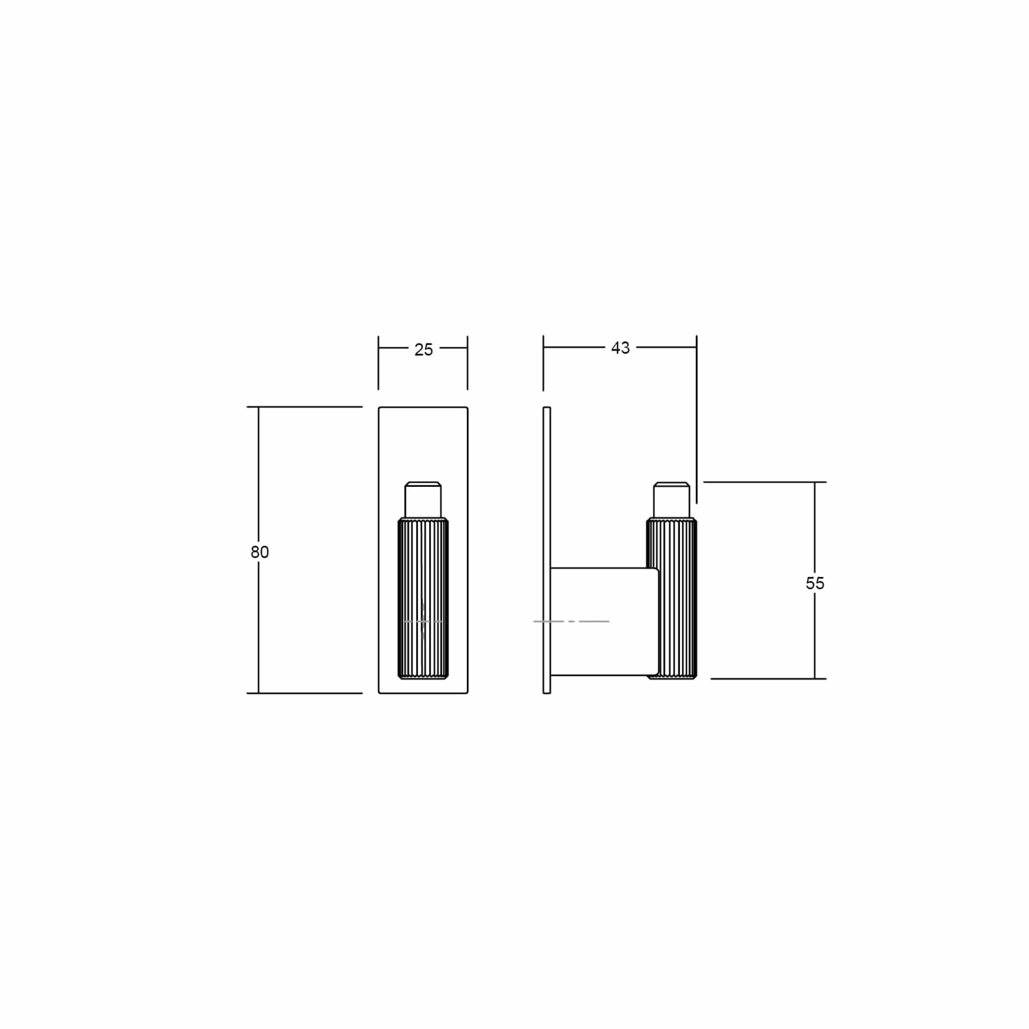Arpa Plate | Knage i Rustfrit Stål Finish H 80 mm x D 43 mm Viefe FINICC