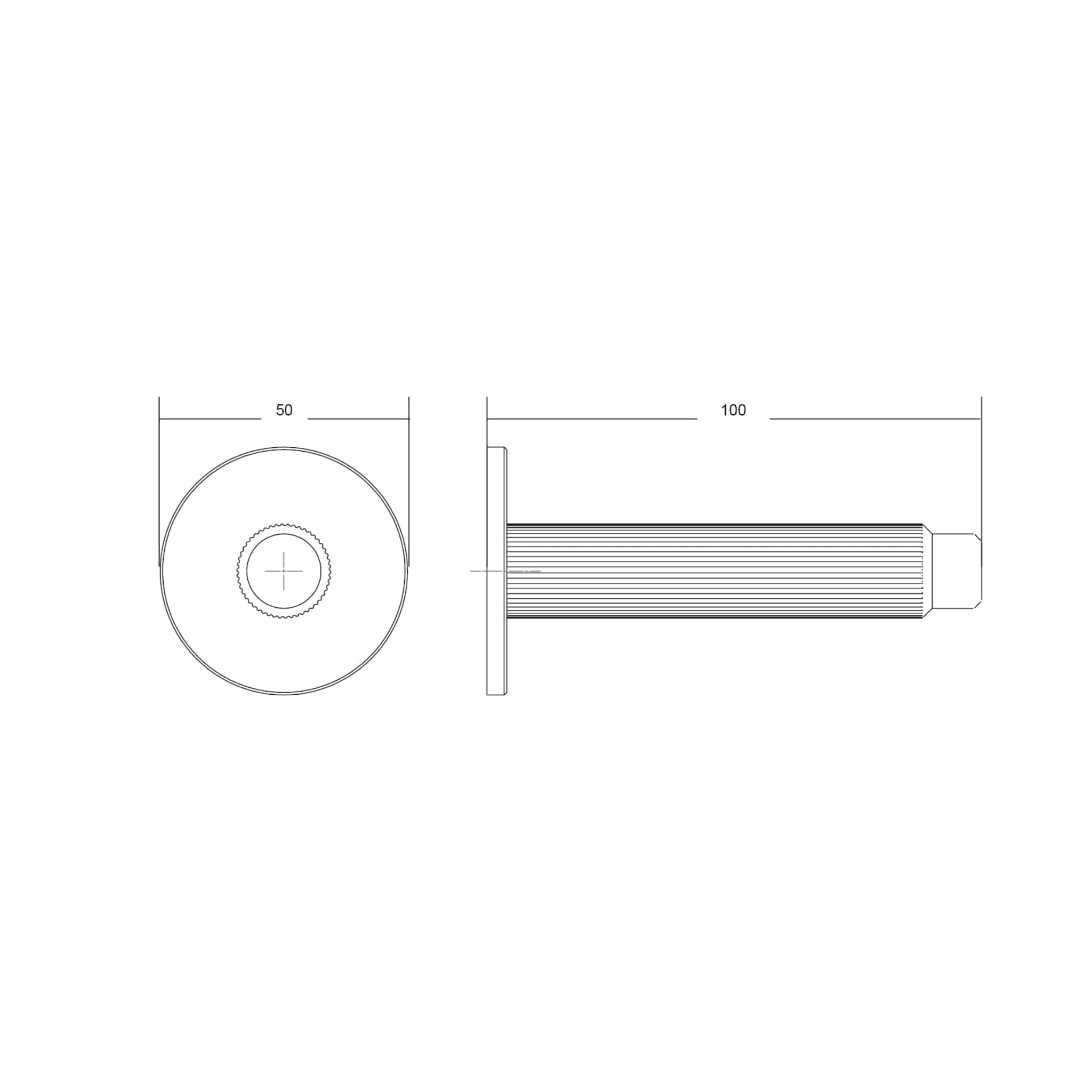 Arpa Wall | Dørstopper i Rustfrit Stål Finish Ø 50 mm x D 101 mm Viefe FINICC