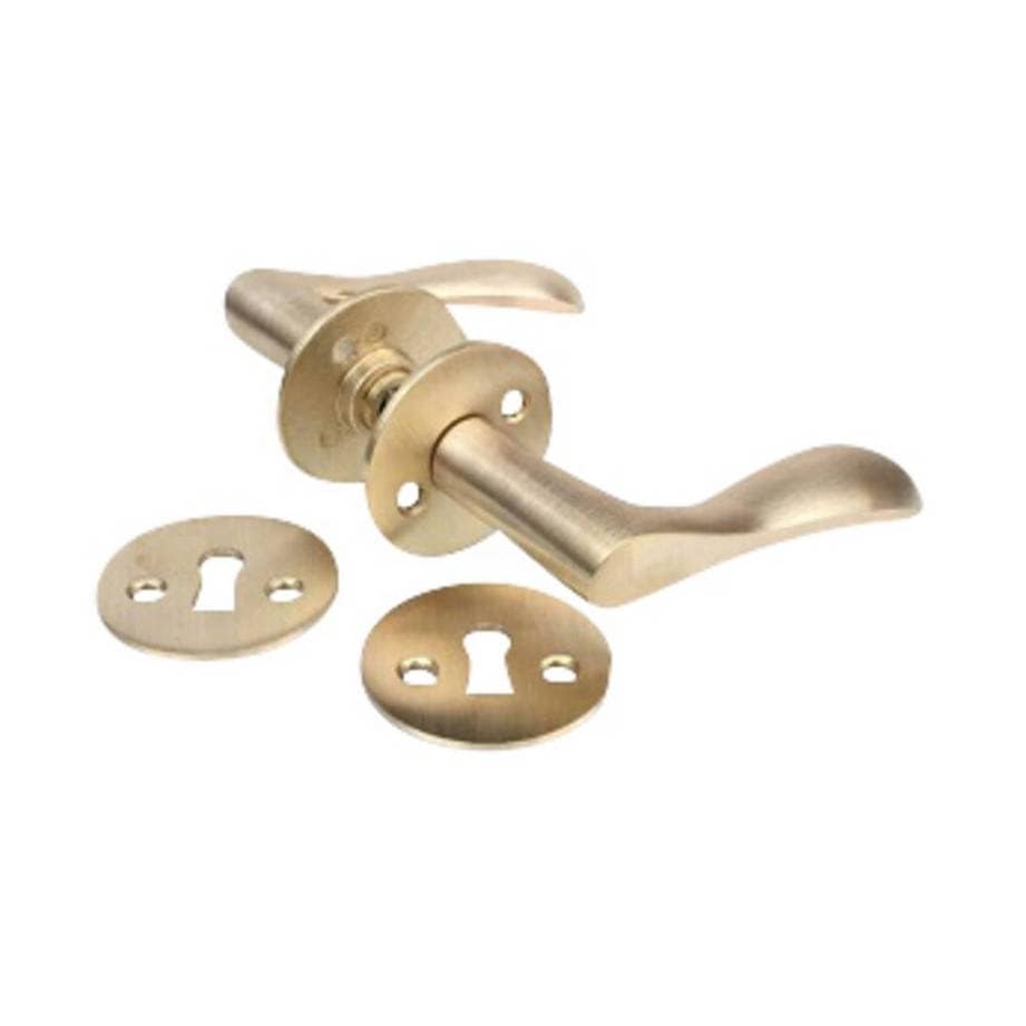 Bellevue | Dørhåndtag i Børstet Messing uden Lak inkl nøgleskilte (2025 model) L 110 mm (C/C 30 mm) Sibes KC-230753 FINICC