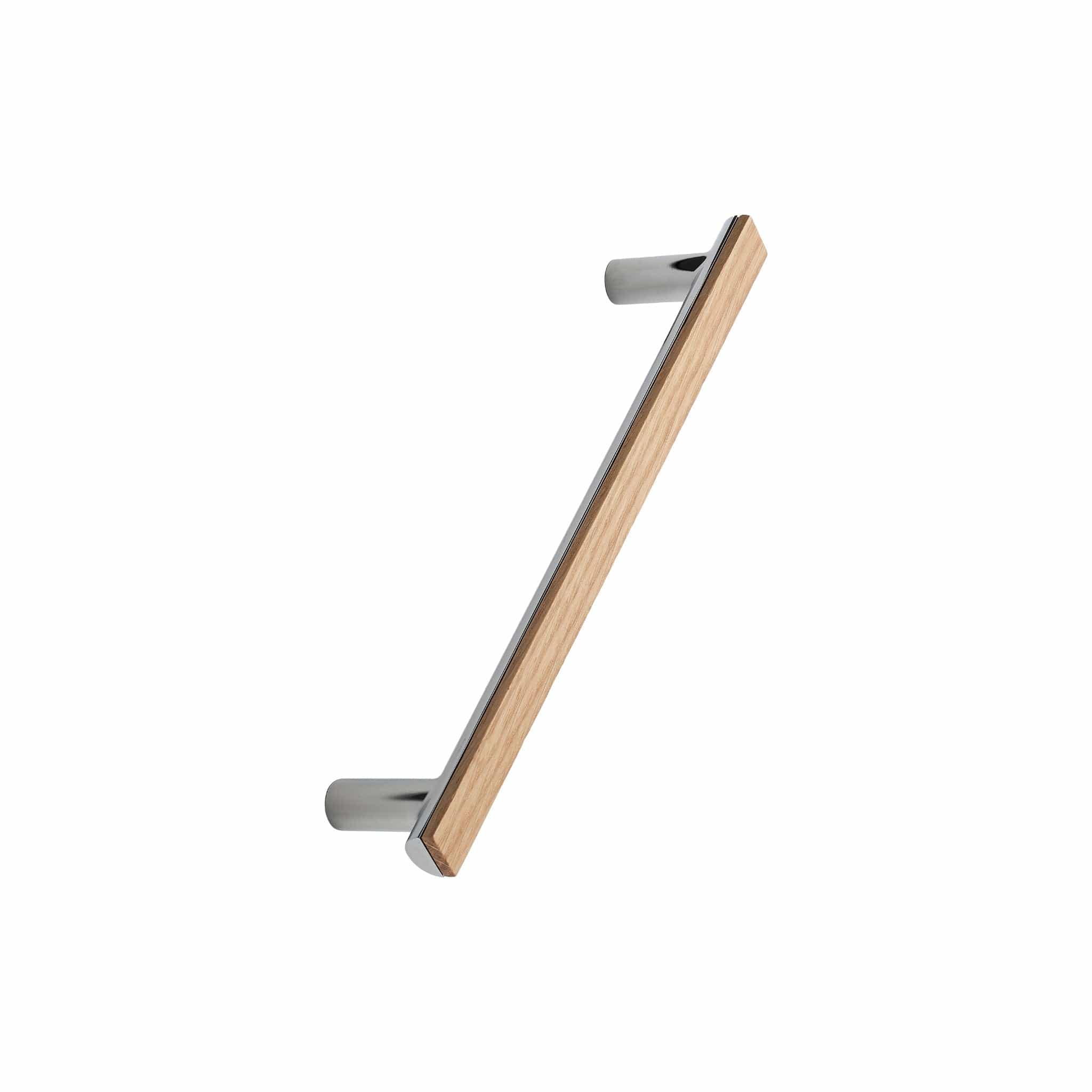 Bis | Greb i Lakeret Eg / Blank Krom L 188 mm (C/C 160 mm) Furnipart FINICC