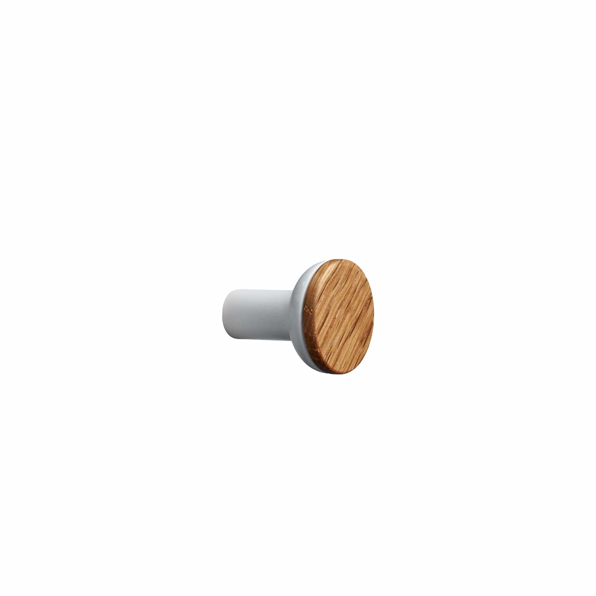 Bis | Knop i Lakeret Eg / Mat Hvid Ø 24 mm x D 28 mm Furnipart FINICC
