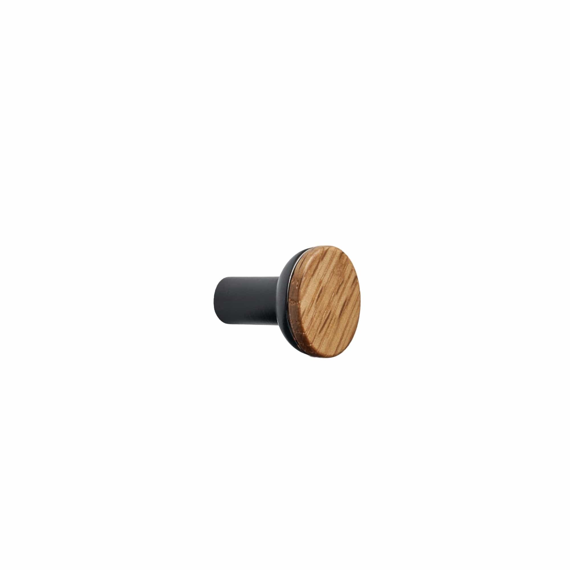 Bis | Knop i Lakeret Eg / Mat Sort Ø 24 mm x D 28 mm Furnipart FINICC