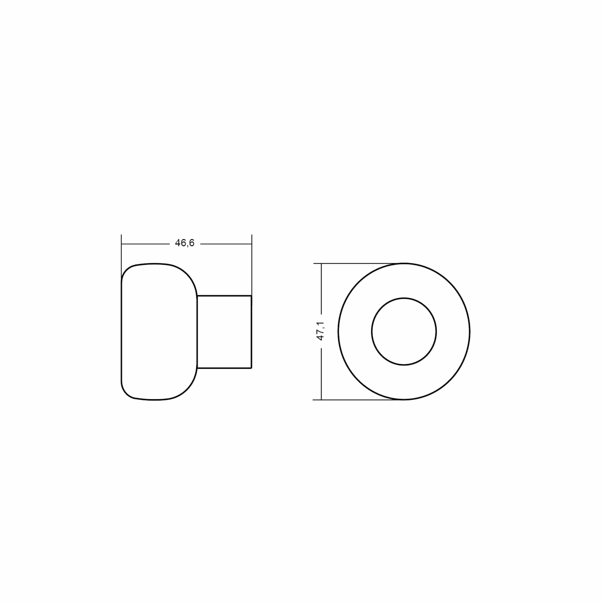 Buggy | Dørstopper i Børstet Messing Ø 47,1 mm x H 46,6 mm Viefe FINICC