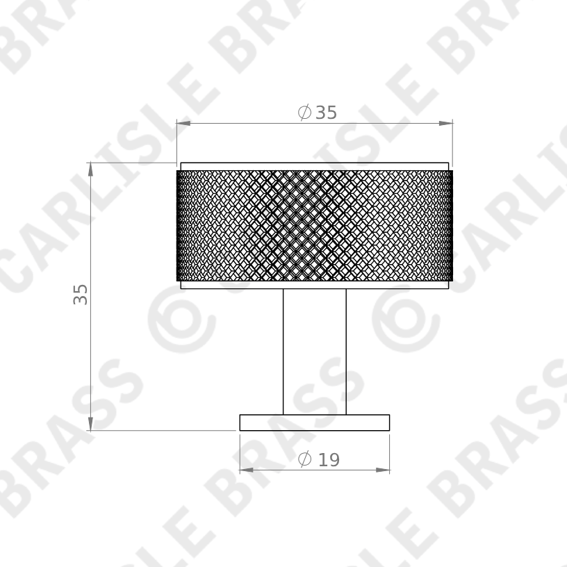 Carlisle Cross Radio | Knop i Blank Krom Ø 35 mm x D 34 mm Carlisle Brass FTD703CP FINICC