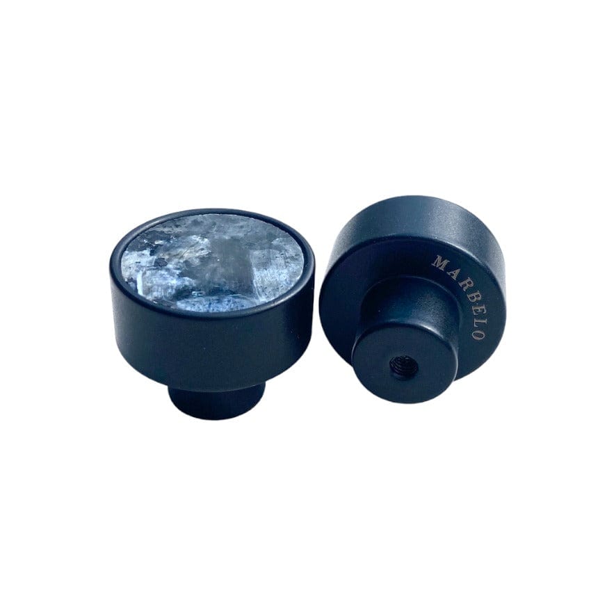 Cascade | Knop/Knage i Sort og Labradorite Ø 30 mm x D 25 mm MARBELO FINICC