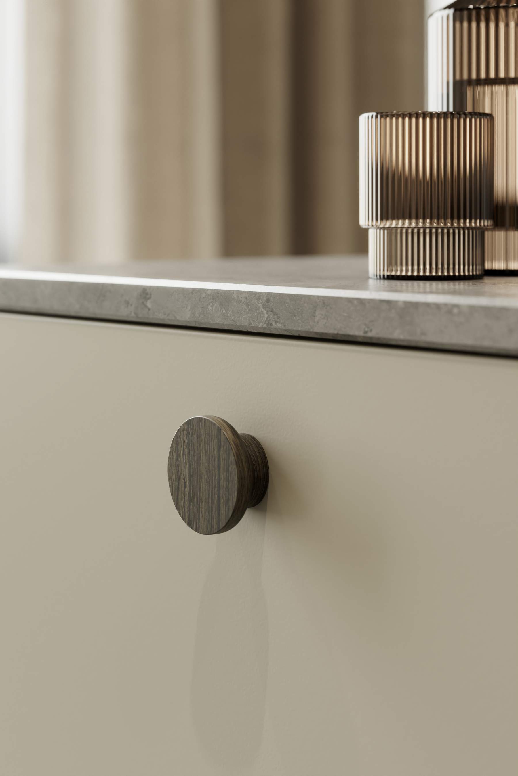 Circle | Knop i Mørkebrun Eg Ø 50 mm x D 24 mm Furnipart FP-103820050-056 FINICC
