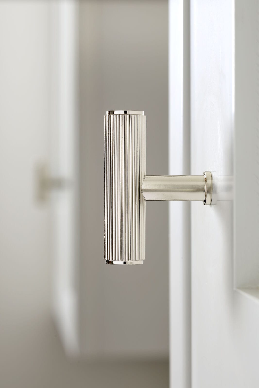 Crispin T-Bar Reeded | Greb/Knop i Rustfrit Stål Finish L 55 mm x D 38 mm Alexander & Wilks AW801R-55-SN FINICC