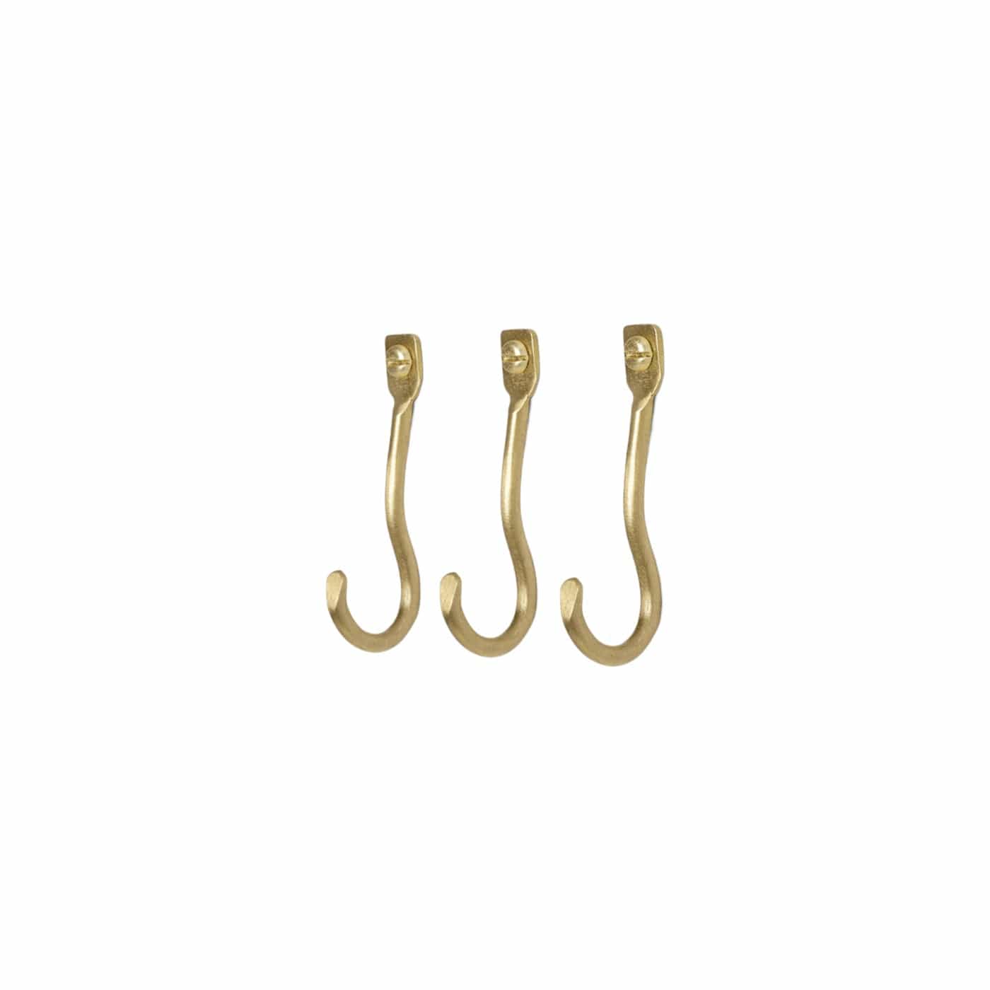Curvature | Knage i Mat Messing Med lak | 3stk L 9 mm x B 63 mm ferm LIVING FINICC