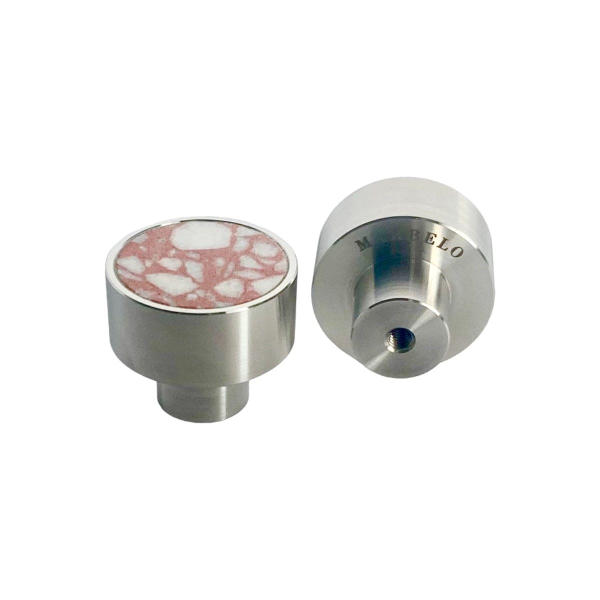 Delight | Knop/Knage i Stål og Pink Terrazzo Ø 30 mm x D 25 mm MARBELO FINICC