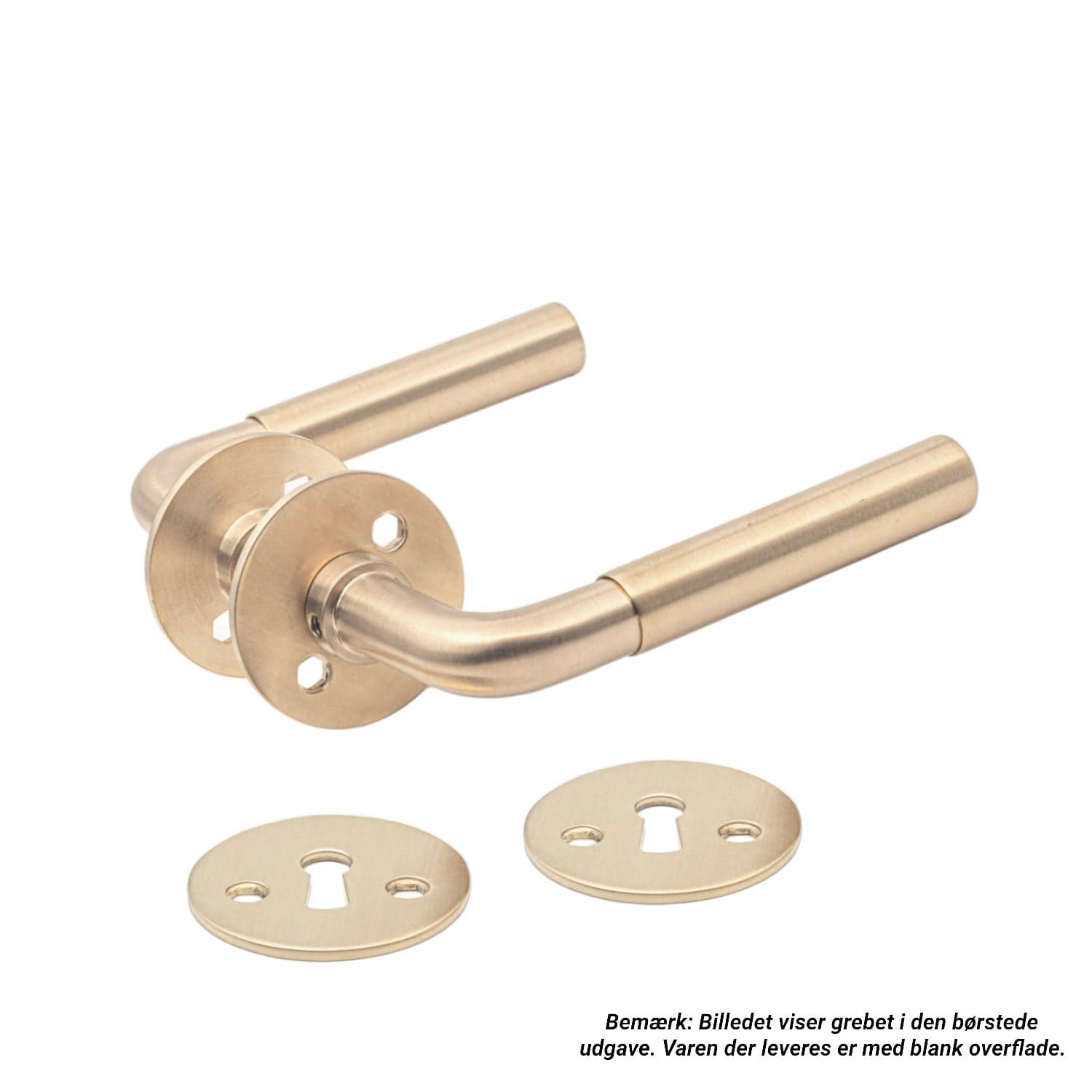 Funkis Slim | Dørhåndtag i Blank Messing uden Lak inkl nøgleskilte L 110 mm (C/C 30 mm) Sibes KC-200916 FINICC