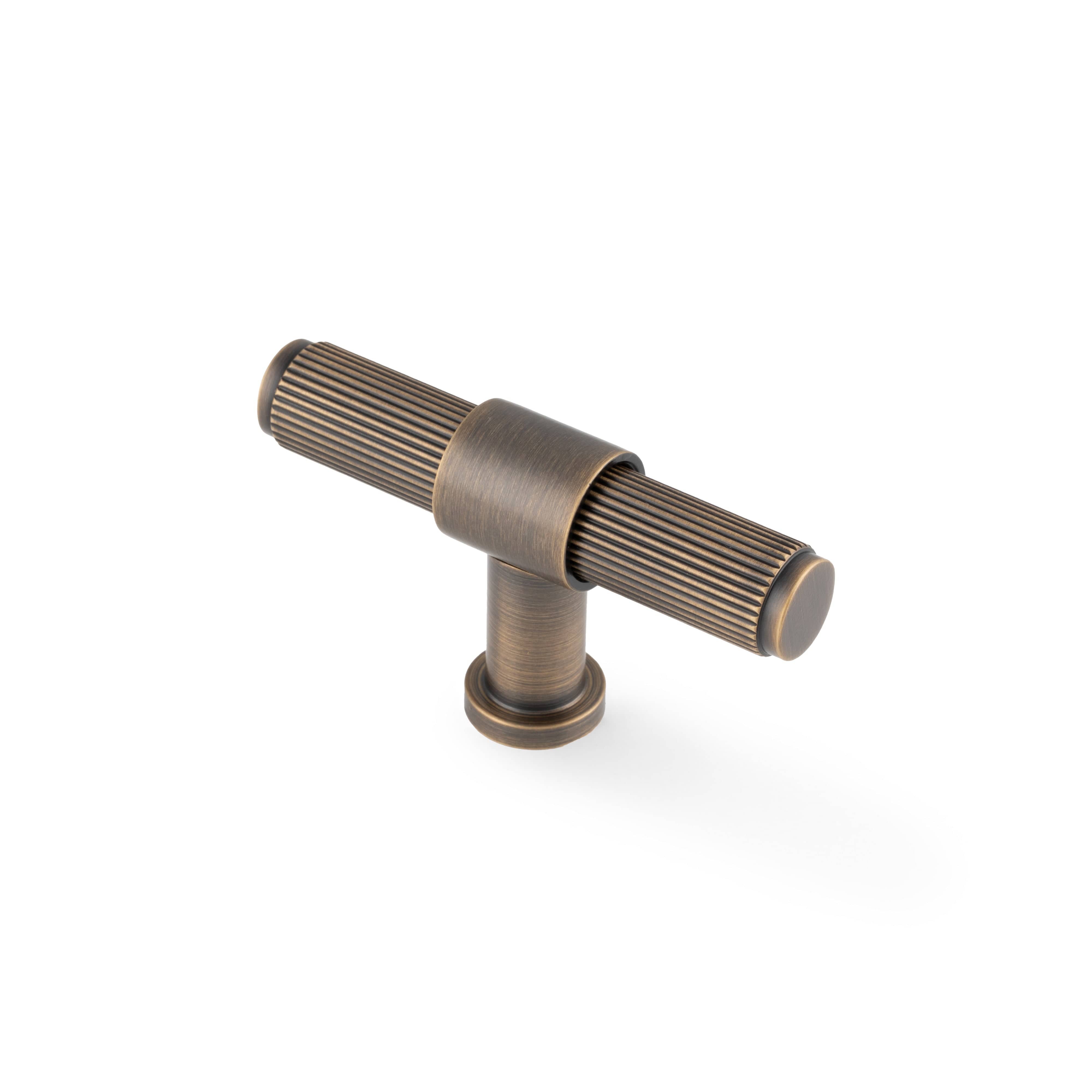 Kingston Reeded | T-Greb i Antik Messing L 55 mm Alexander & Wilks AW838R-80-AB-X FINICC