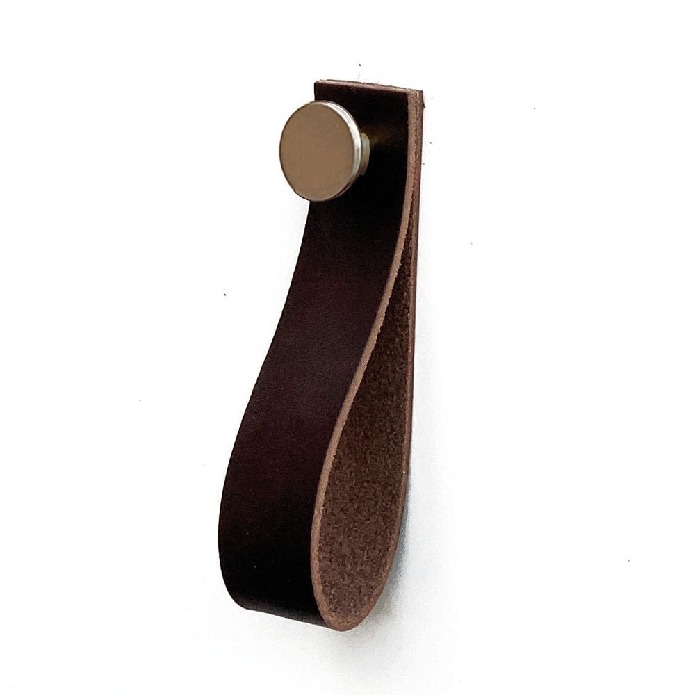 Loop Strap | Knage i Brun Læder med Rustfrit Stål Skrue L 30 mm x B 145 mm Et Al FINICC