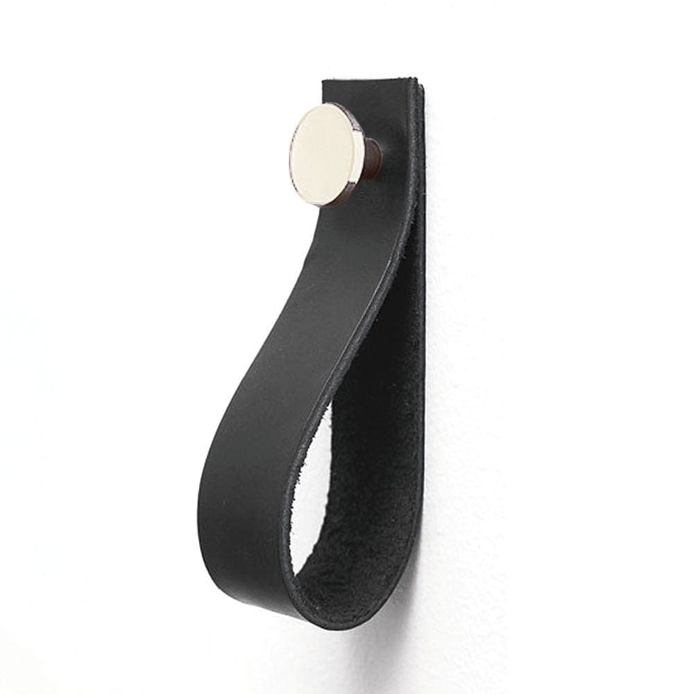 Loop Strap | Knage i Sort Læder med Nikkel Skrue L 30 mm x B 145 mm Et Al FINICC