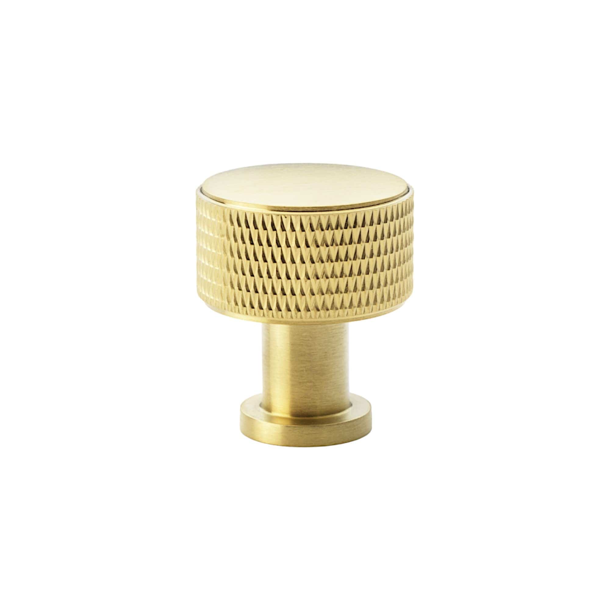 Lucia Knurled | Knop i Børstet Messing Med lak Ø 29 mm x D 34 mm Alexander & Wilks AW807K-29-SBPVD FINICC