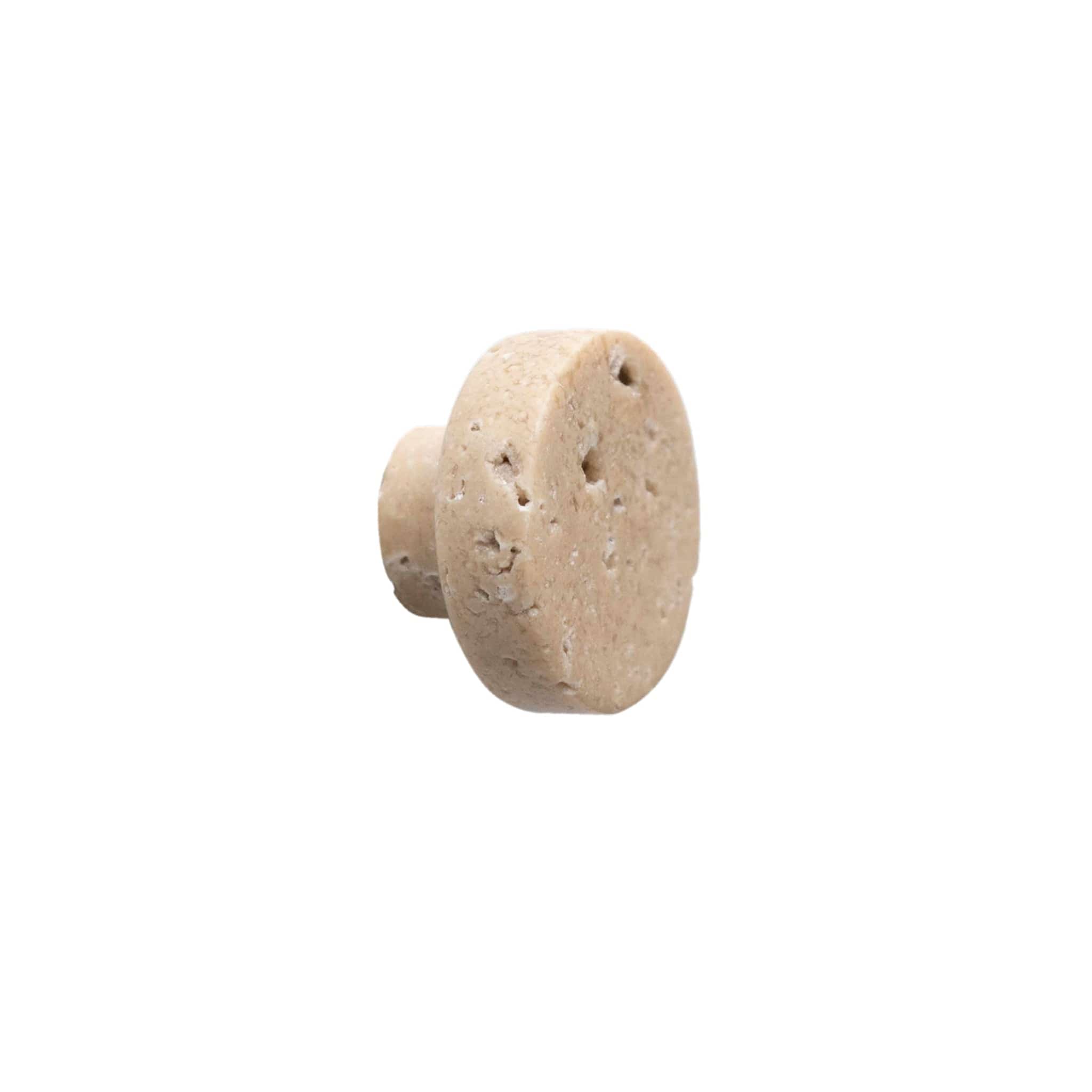 Musling | Knop/Knage i Travertin (natursten) Ø 33 mm x D 20 mm Wabi Sabi Nordic FINICC