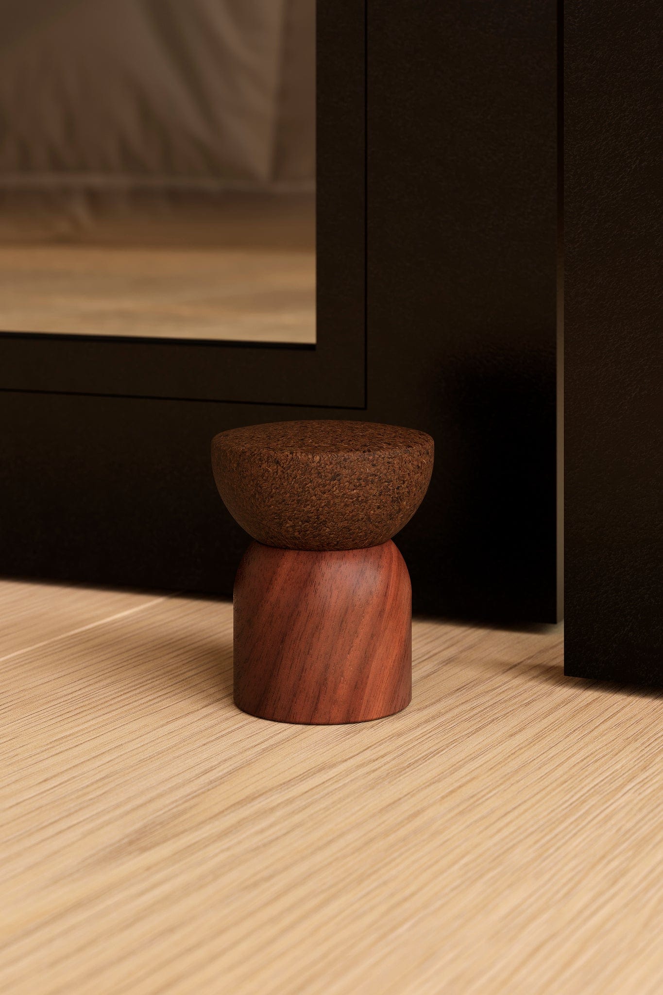 Piece | Dørstopper i Lakeret Valnød/Kork Ø 48 mm x H 59 mm Viefe VF-8015048N1740 FINICC