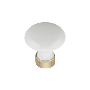 Porc | Knop i Hvid Porcelæn/Messing