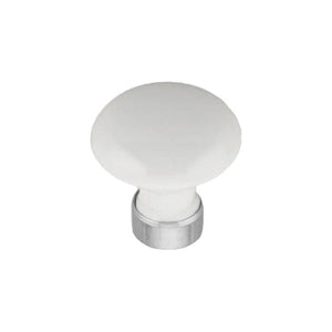 Porc | Knop i Hvid Porcelæn/Rustfrit Stål