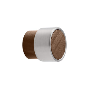 Radio | Knop i Lakeret Valnød/Rustfrit Stål Finish