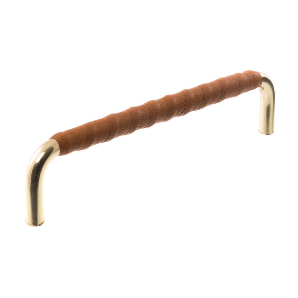 Royal Twist | Greb i Messing med Cognac Læder L 103 mm (C/C 96 mm) Et Al FINICC
