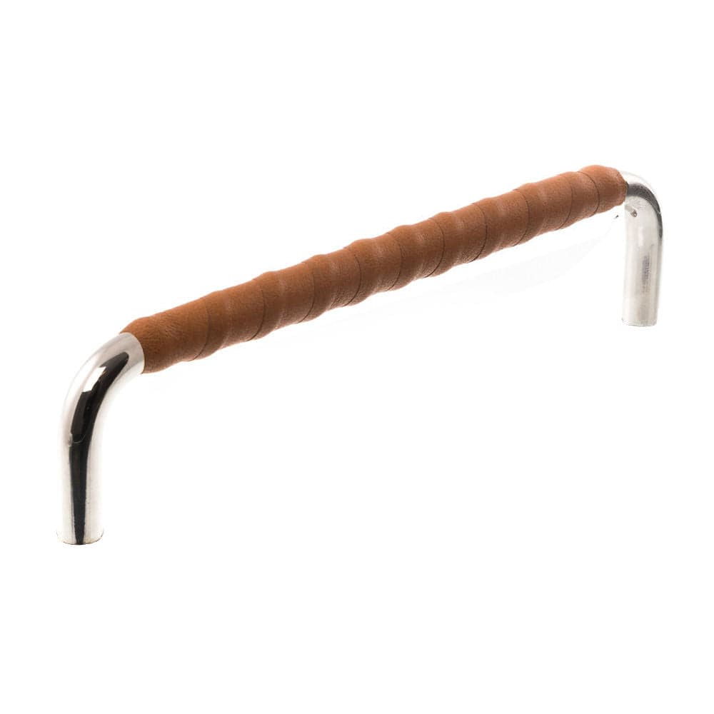 Royal Twist | Greb i Nikkel med Cognac Læder L 135 mm (C/C 128 mm) Et Al FINICC