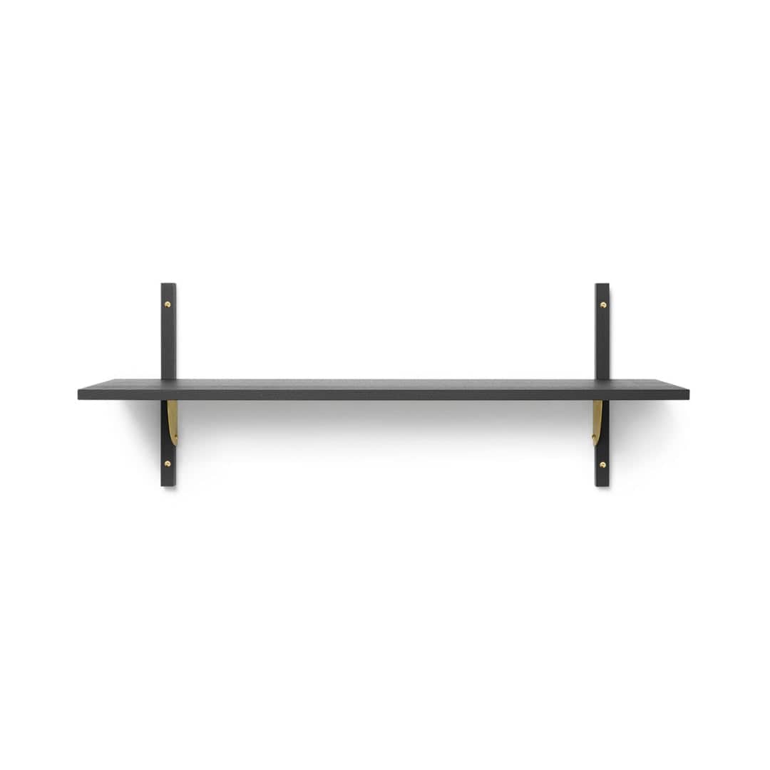 Sector Shelf Single/Wide - Black Ash/Brass ferm LIVING FL-1103452860 FINICC
