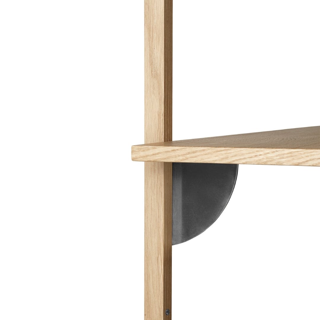 Sector Shelf Single/Wide - Oak/Black Brass ferm LIVING FL-1103442859 FINICC