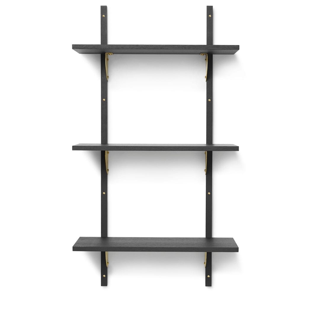Sector Shelf Tripple/Narrow - Black Ash/Brass ferm LIVING FL-1103412860 FINICC