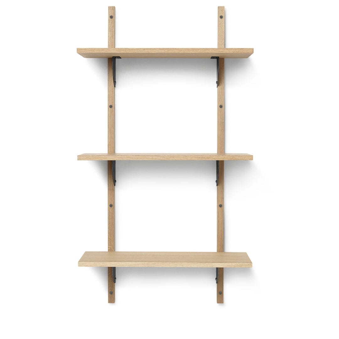 Sector Shelf Tripple/Narrow - Oak/Black Brass ferm LIVING FL-1103422859 FINICC
