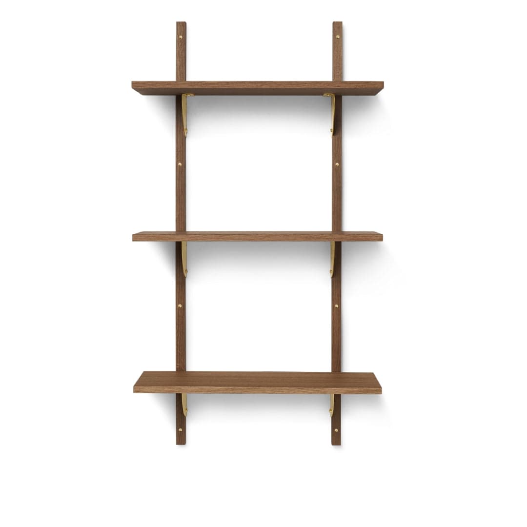 Sector Shelf Tripple/Narrow - Smoked Oak/Brass ferm LIVING FL-1104269293 FINICC