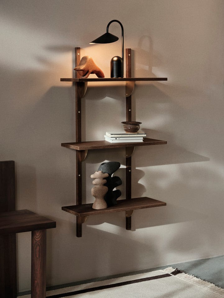 Sector Shelf Tripple/Narrow - Smoked Oak/Brass ferm LIVING FL-1104269293 FINICC