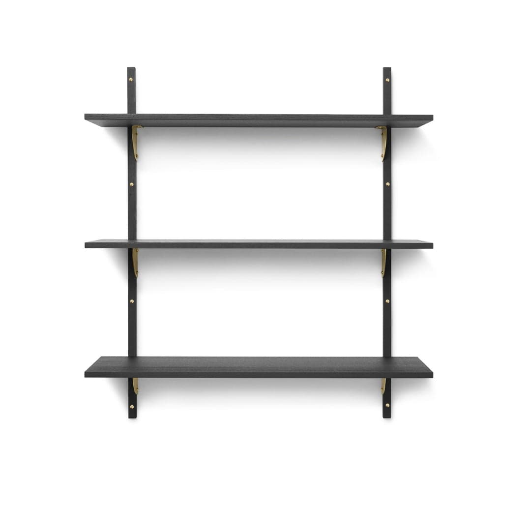 Sector Shelf Tripple/Wide - Black Ash/Brass ferm LIVING FL-1103492860 FINICC