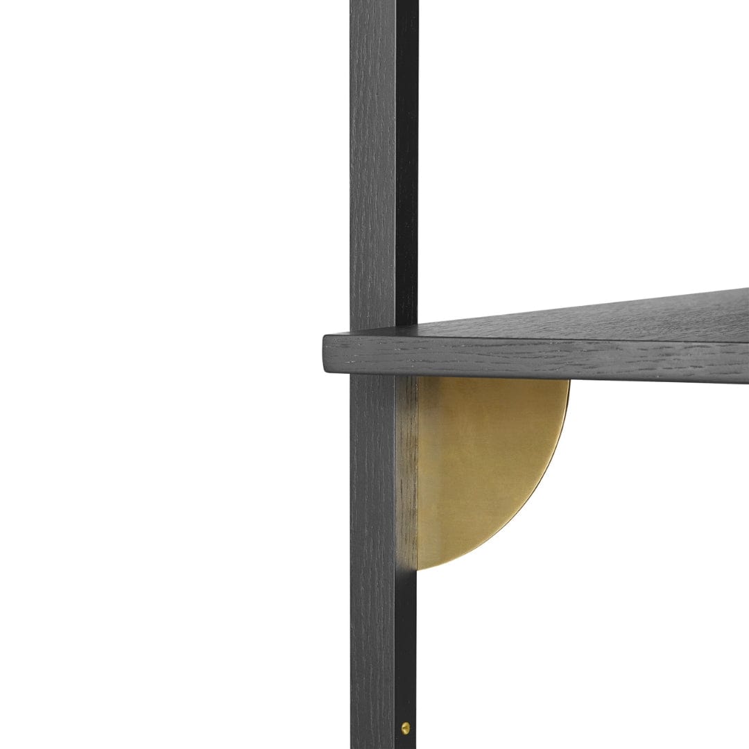 Sector Shelf Tripple/Wide - Black Ash/Brass ferm LIVING FL-1103492860 FINICC