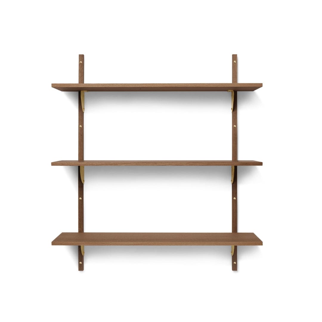 Sector Shelf Tripple/Wide - Smoked Oak/Brass ferm LIVING FL-1104269294 FINICC