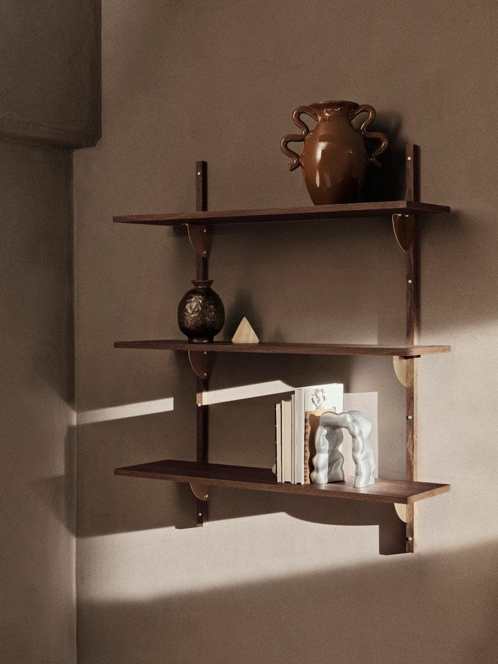 Sector Shelf Tripple/Wide - Smoked Oak/Brass ferm LIVING FL-1104269294 FINICC