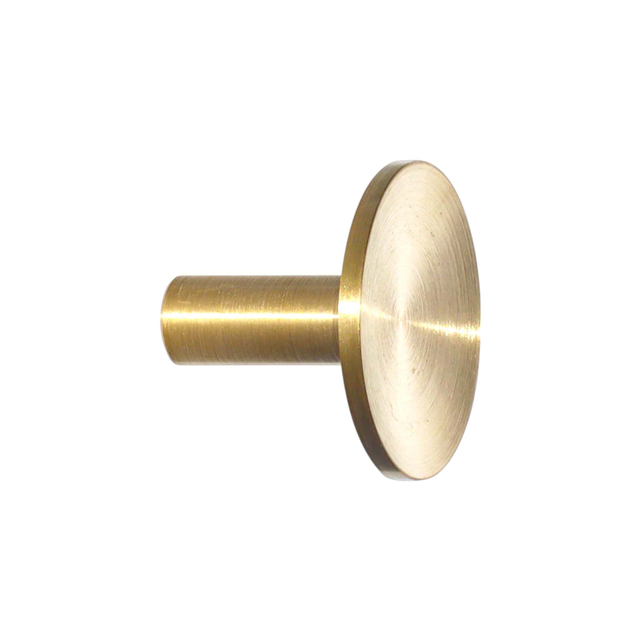 Sture | Knage i Børstet Messing uden Lak Ø 28 mm x D 23 mm Beslag Design 339385-21 FINICC