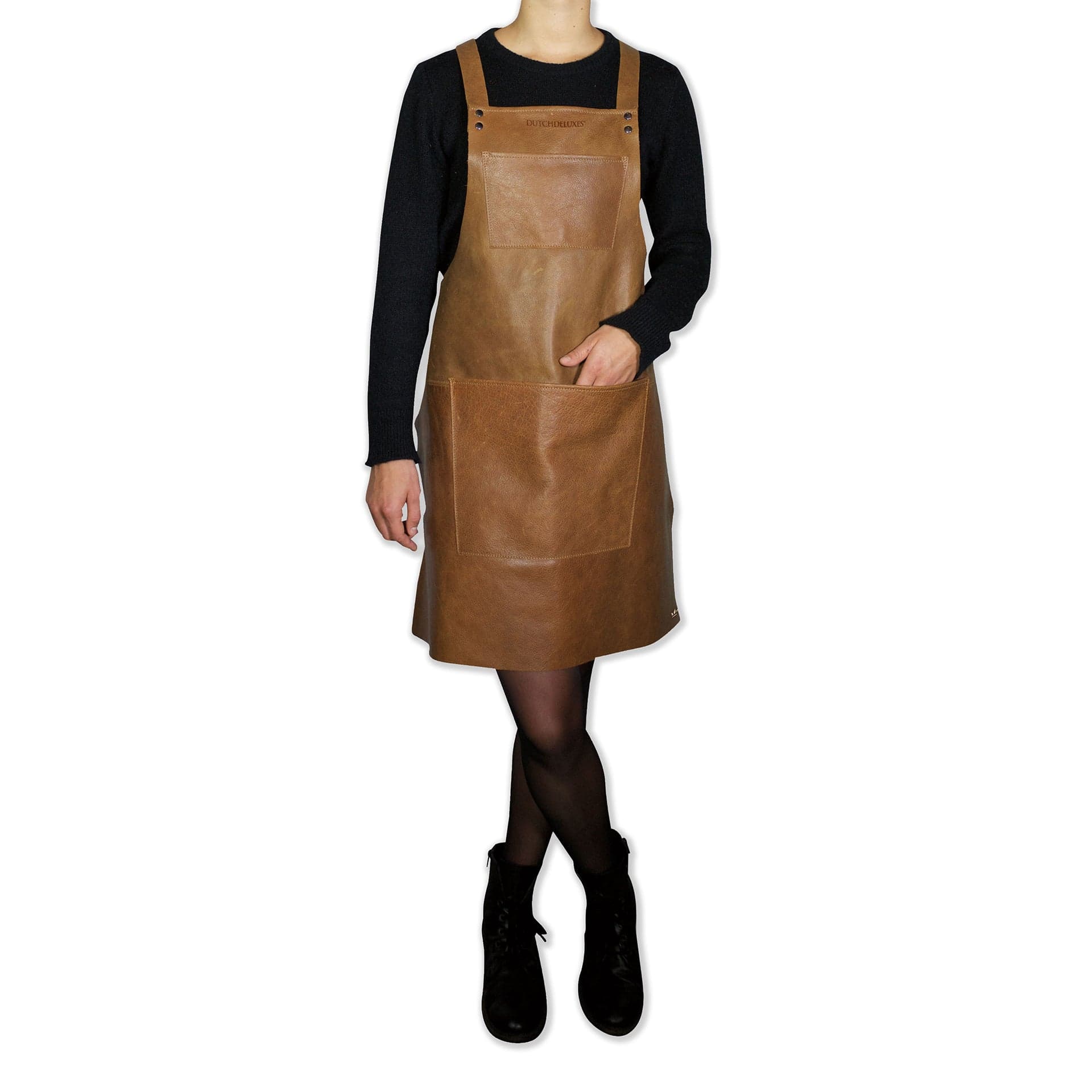 Suspender | Forklæde i Vintage Cognac Full Grain læder Dutchdeluxes DD-DDLP-SSL-VC FINICC