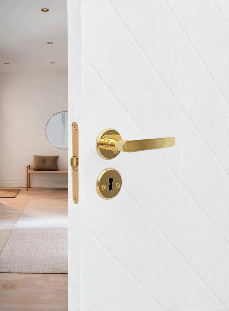 Tårbæk | Dørhåndtag i Blank Messing med Lak inkl nøgleskilte L 115 mm (C/C 30 mm) Sibes KC-200141 FINICC