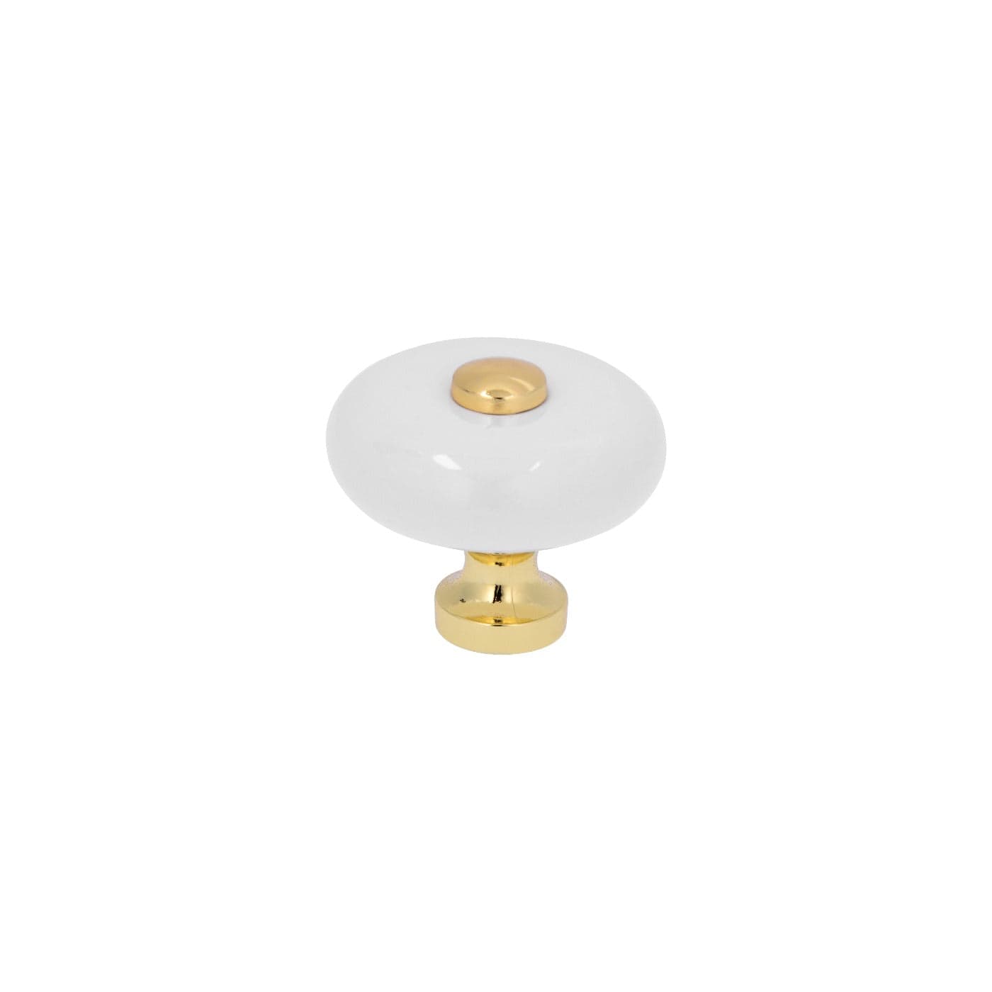 Tod | Knop i Hvid Porcelæn / Messing Ø 35 mm x D 29 mm SIRO FINICC