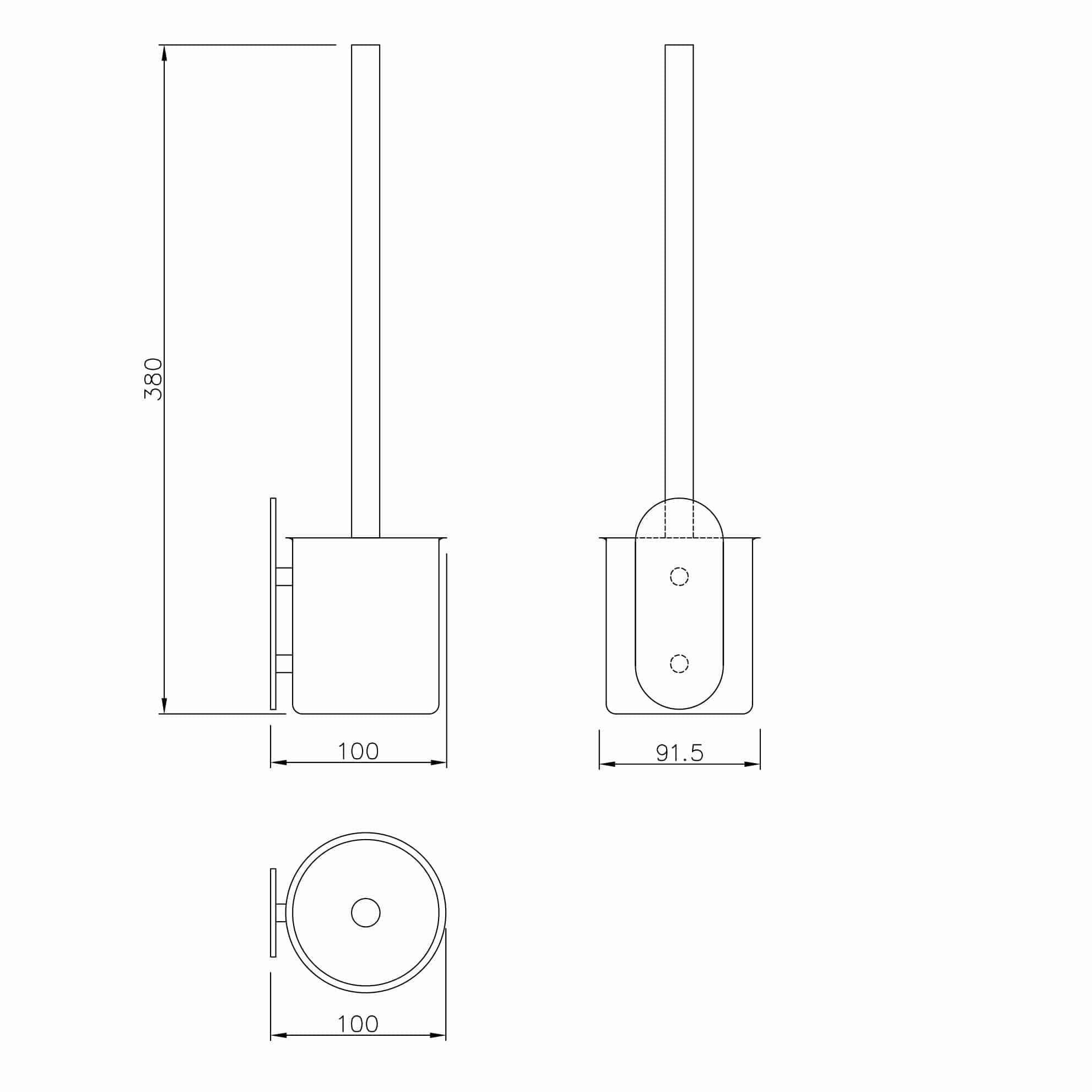 Tours | Toiletbørste i Rustfrit Stål Finish Theofils TF-17000054 FINICC