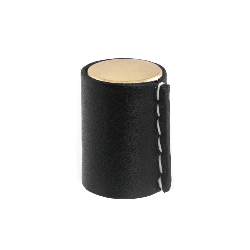 Wrap | Knop i Messing med Sort Læder Ø 22 mm x D 28 mm Et Al FINICC