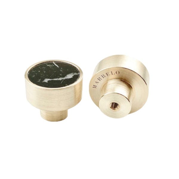 Zenith | Knop/Knage i Messing og Sort Marmor Ø 30 mm x D 25 mm MARBELO FINICC