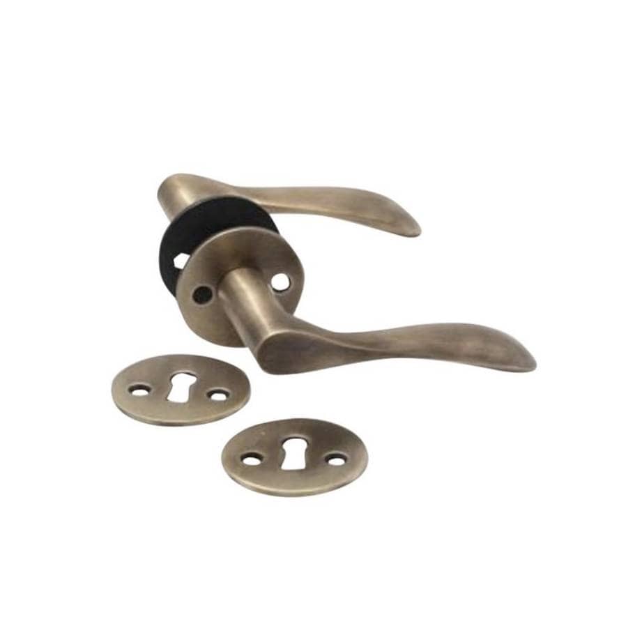 Bellevue | Dørhåndtag i Antik Messing uden Lak inkl nøgleskilte L 110 mm (C/C 30 mm) Sibes KC-200969 FINICC