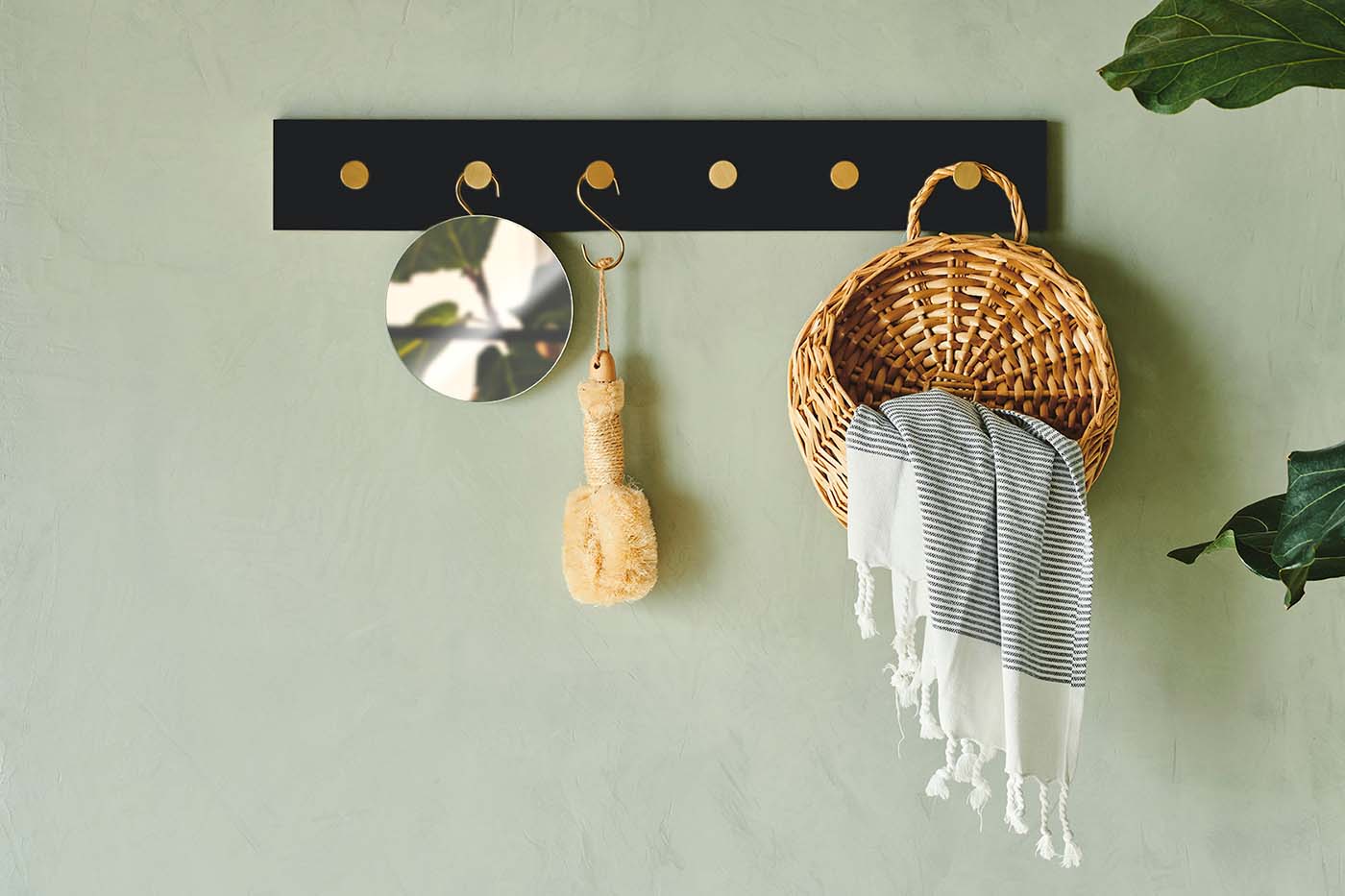 Color | Knagerække i Sort/Messing L 70 cm x B 10 cm MOUD Home MH-210912 FINICC