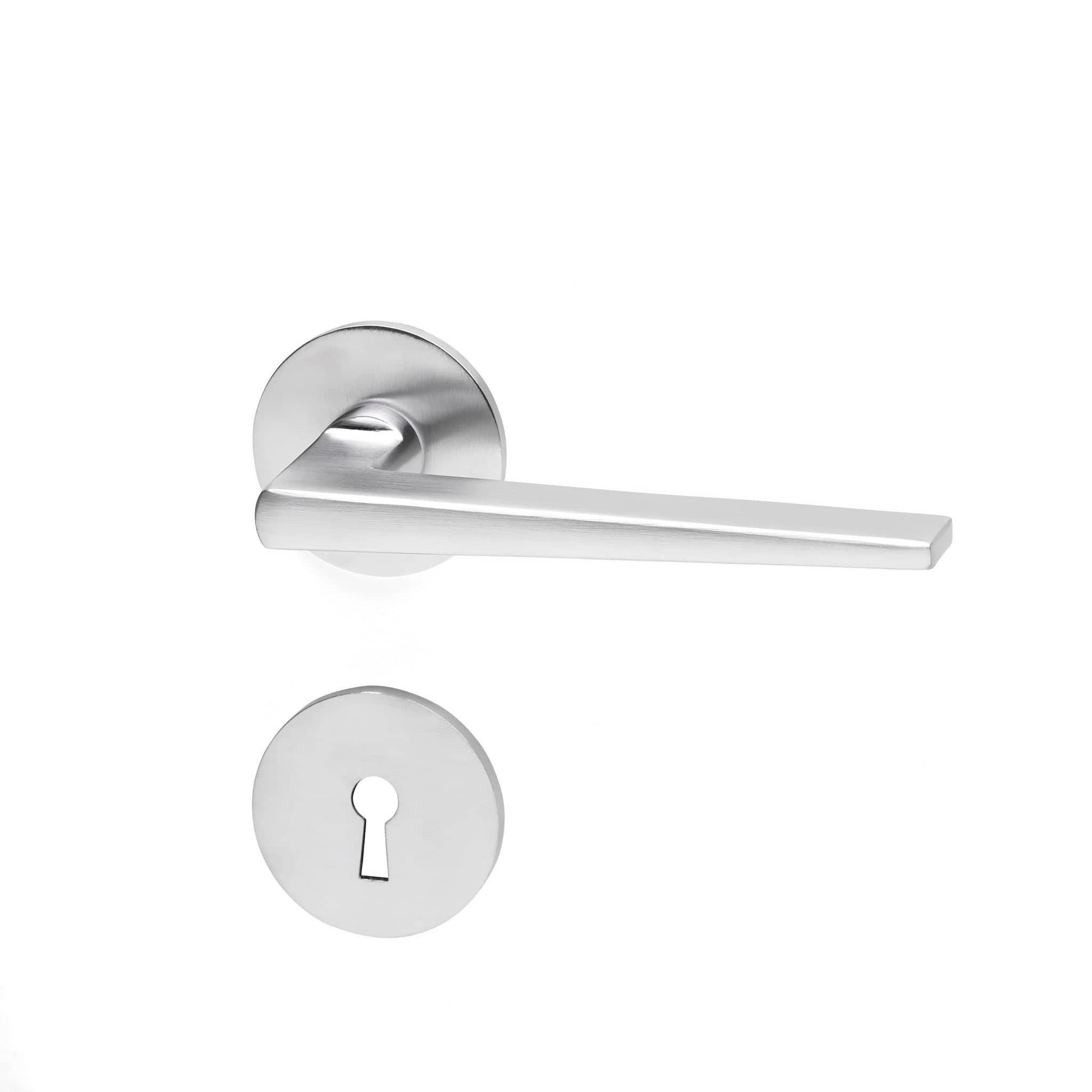 Edmonton | Dørhåndtag i Børstet Krom inkl nøgleskilte L 125 mm (C/C 30 mm) Habo HB-19066 FINICC