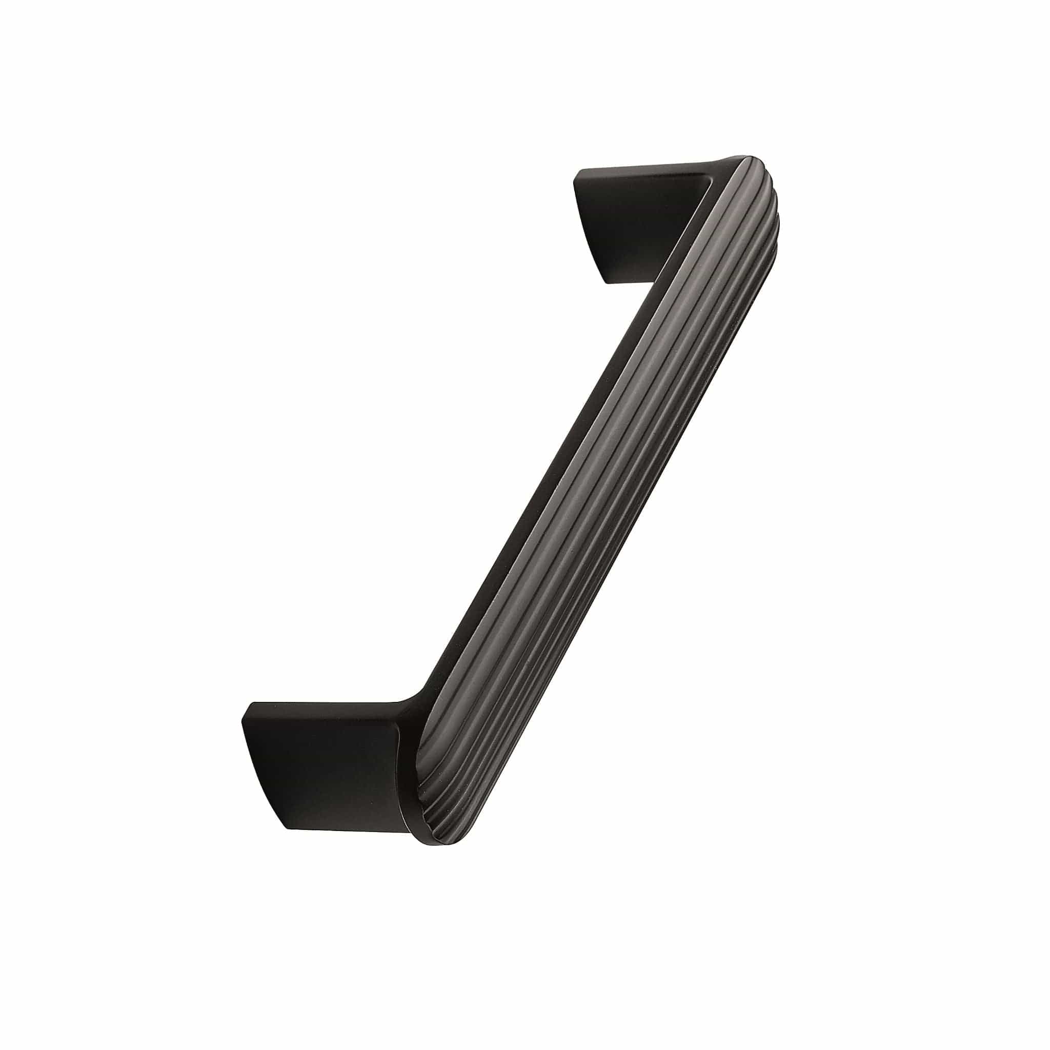 Fluted | Greb i Mat Sort L 148 mm (C/C: 128 mm) Furnipart FP-544460128-99 FINICC