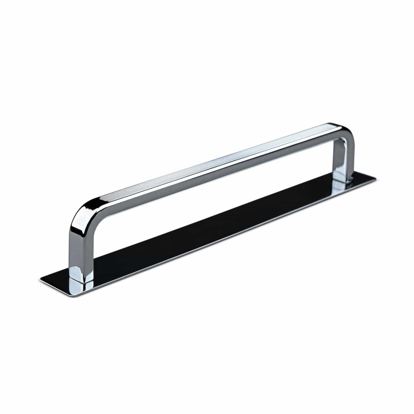 Gardone Stripe | Greb i Blank Krom med bagplade L 166 mm (C/C 160 mm) Theofils FINICC