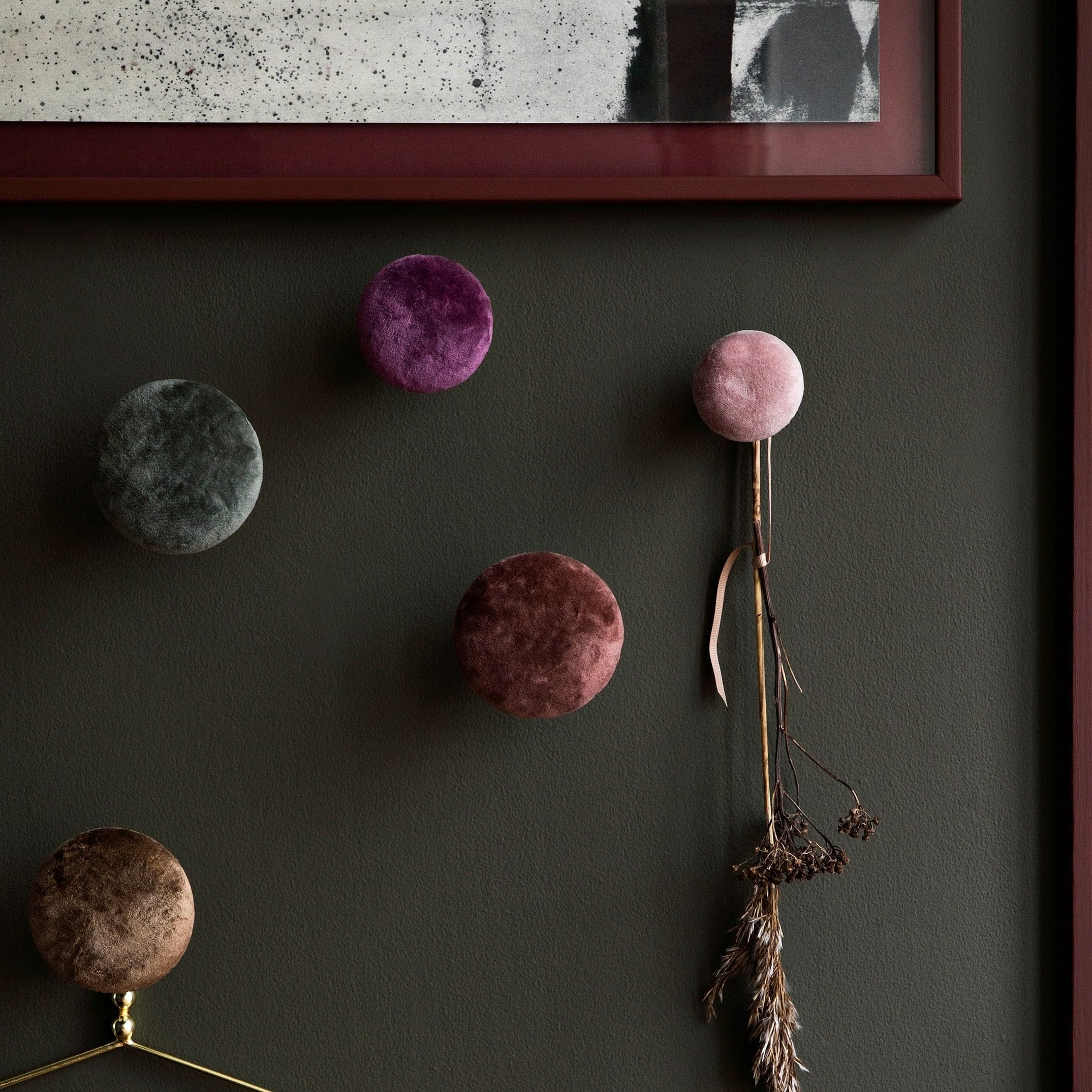 Helene Velvet | Knage i Velour / Chestnut M (Ø 80 mm x D 65 mm) Cozy Living FINICC