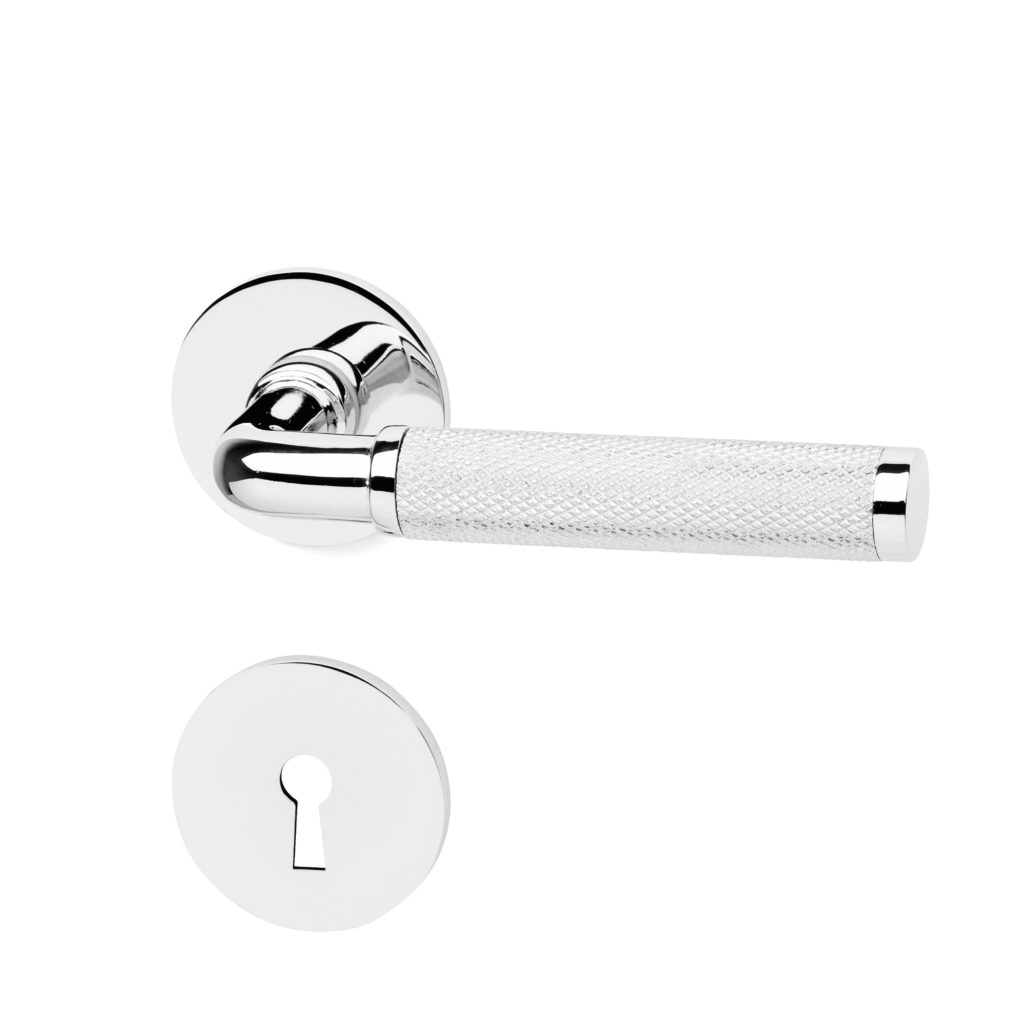 Lexington | Dørhåndtag i Blank Krom inkl nøgleskilte L 124 mm (C/C 30 mm) Habo HB-18013 FINICC