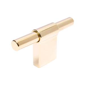 Line Slim T-Bar | Greb/Knop i Poleret Messing uden Lak